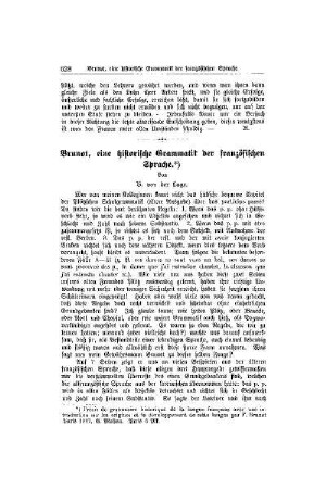 Brunot, eine historische Grammatik der französischen Sprache