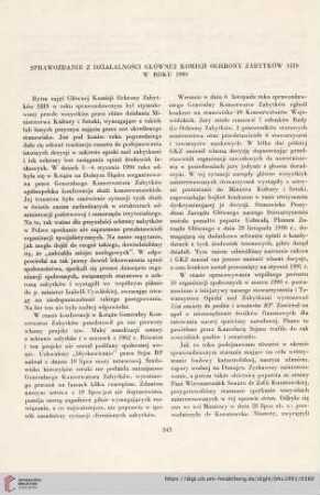 53: Sprawozdanie z działalności Głównej Komisji Ochrony Zabytków SHS w 1990 roku