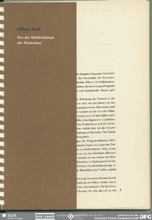 Von der Gefährlichkeit der Abstrakten