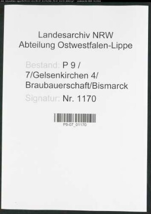 Sterberegister Standesamt Gelsenkirchen 4 Braubauerschaft Bismarck