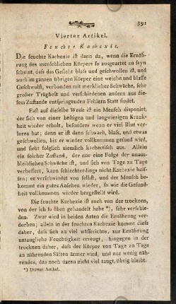 391-403, Vierter Artikel. Feuchte Kachexie. - Sechster Artikel. Wasserkopf.