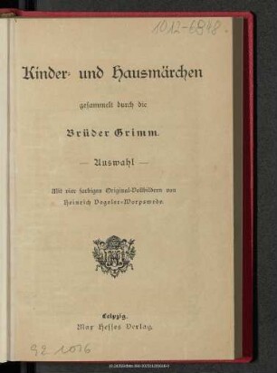 Kinder- und Hausmärchen : Auswahl