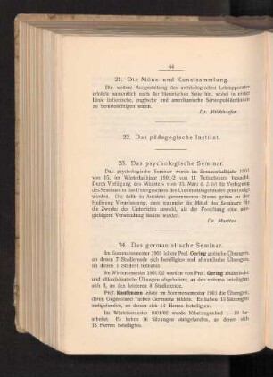 21. Die Münz- und Kunstsammlung.