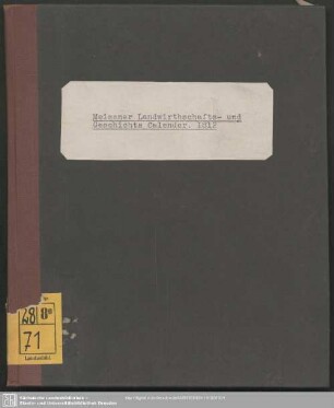1812: Meißner Landwirthschafts- und Geschichts-Calender
