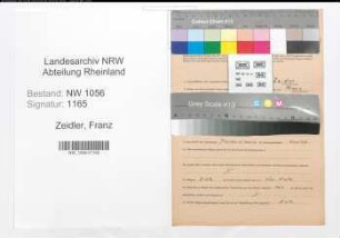 Entnazifizierung Franz Zeidler , geb. 02.01.1920 ()