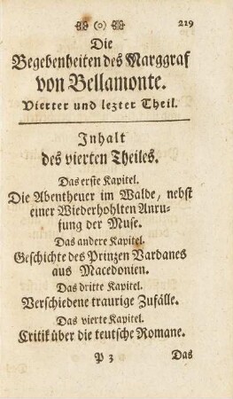 Inhalt des vierten Theils