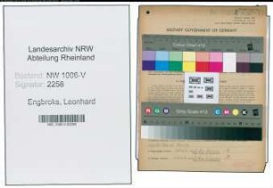 Entnazifizierung Leonhard Engbroks , geb. 20.06.1907 (Schreiner)
