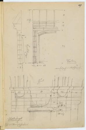 Zisterzienserkloster, Dobrilugk: Details (aus: Skizzen- und Fotoalbum 9)
