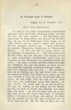 An Ferdinand Hiller in Mailand. Leipzig, den 10. December 1837