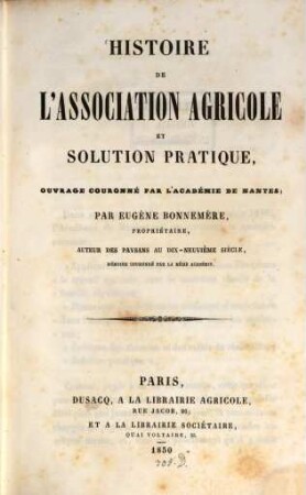 Histoire de l'association agricoles et solution pratique