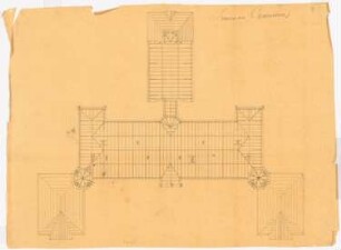 Seminargebäude, Cammin: Grundriss Balkenlage