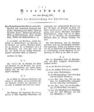 Verordnung vom 14ten Februar 1828, über die Eidesleistung der Israeliten