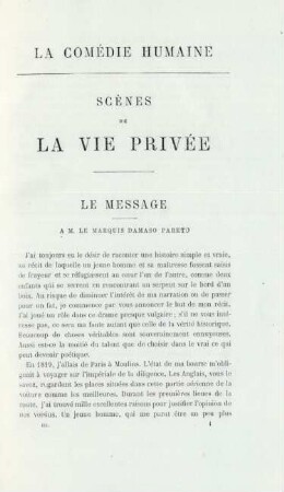 La Comédie humaine. Scènes de la vie privée