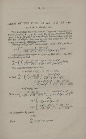 Proof of the formula ... .