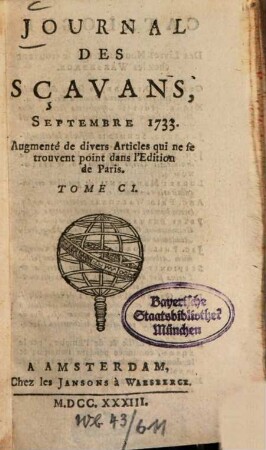 Journal des sçavans. 1733, [4]. Sept. - Déc. = T. 101