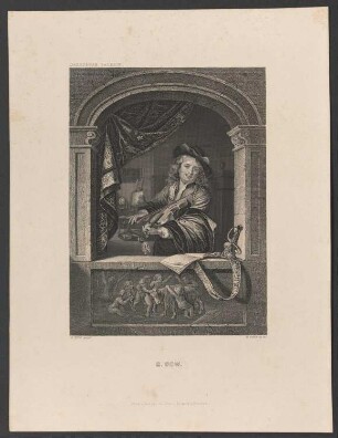 Der Geiger am Fenster oder Selbstporträt Gerard Dou (1613-1675)