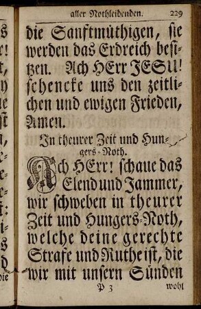 In theurer Zeit und Hungers-Noth