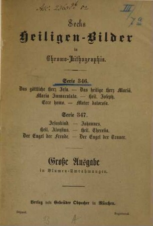 Heiligen-Bilder in Chromo-Lithographie, 346