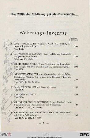 Wohnungs-Inventar (Nr. 1-286)