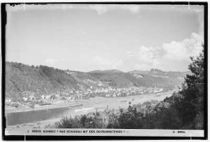 Sächsische Schweiz. Bad Schandau mit den Schrammsteinen