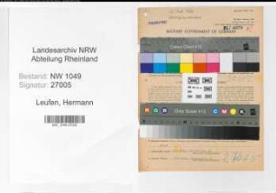 Entnazifizierung Hermann Leufen , geb. 22.11.1898 (Fabrikant)