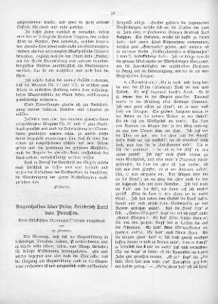 Sagenhaftes über Prinz Friedrich Karl von Preußen