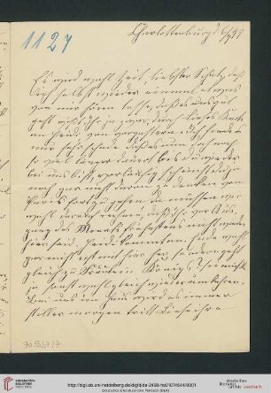 Briefwechsel Theodor Mommsen und Marie Mommsen geb. Reimer: Brief von Marie Mommsen an Theodor Mommsen