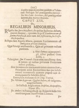 Caput XXII. De Regalibus Minoribus.