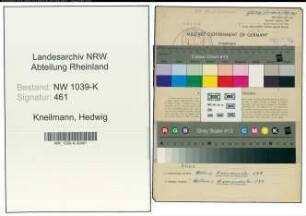 Entnazifizierung Hedwig Kneilmann , geb. 18.06.1911 (Rotkreuzschwester)