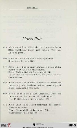 Porzellan (Nr. 665-733)