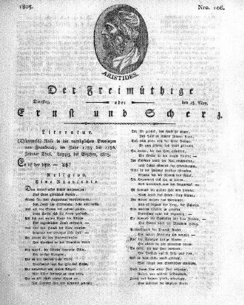 Nro. 106, Dienstag, den 28. May 1805