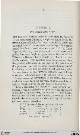 Chapter V: Dynasties XIII-XVIII