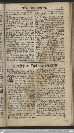 Aufs Fest der Erscheinung Christi