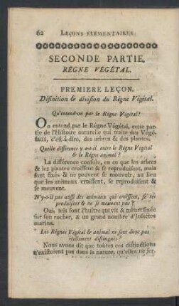 Seconde partie. Régne végétal.