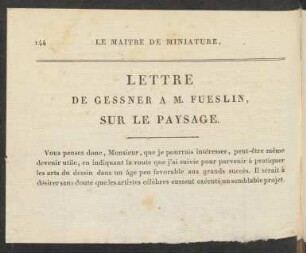 Lettre De Gessner A M. Fueslin, Sur Le Paysage.