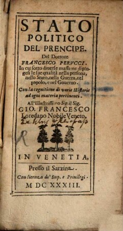 Stato politico del Prencipe