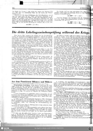 Die dritte Lehrlingszwischenprüfung während des Krieges
