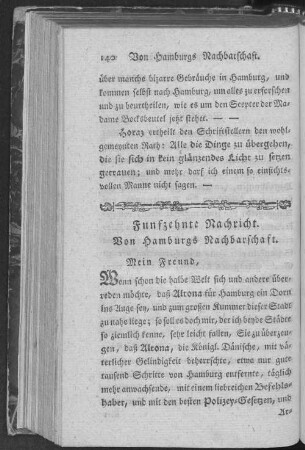 Funfzehnte Nachricht. Von Hamburgs Nachbarschaft.