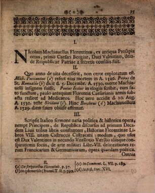 Missus thesium Macchiavellisticarum de ipso Nicolao Macchiavello, eiusque scriptis et censuris