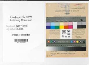 Entnazifizierung Theodor Pelzer , geb. 14.09.1898 (Kaufmaennischer Angestellter)