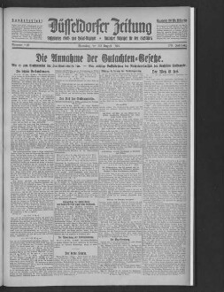 Düsseldorfer Zeitung : politisches Unterhaltungs- und Anzeigeblatt