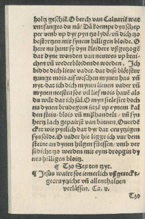 Tzo Sexten tzyt. Jesus wairt soe jemerlich ußgereckt gecruytzicht unde allenthalven verlässen. Ca. v.