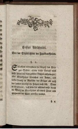 Erster Abschnitt. Von der Schädlichkeit der Faulkrankheiten.