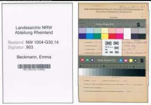 Entnazifizierung Emma Beckmann , geb. 14.02.1891 ()