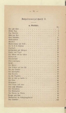 Inhaltsverzeichniß II.