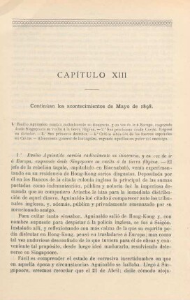 Capítulo XIII. Continúan los acontecimientos de Mayo de 1898