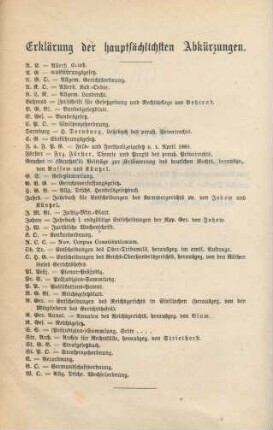 Erklärung der hauptsächlichen Abkürzungen