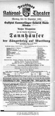 Tannhäuser und Der Sängerkrieg auf Wartburg