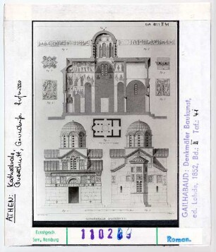 Athen: Kathedrale, Querschnitt, Grundriss, Aufriss