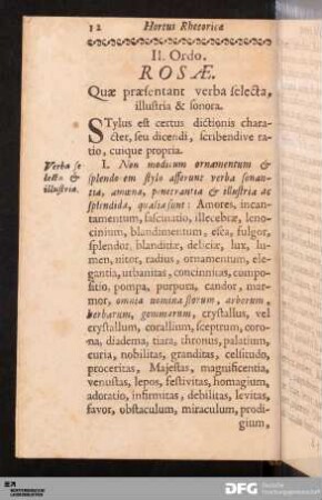 II. Ordo. Rosæ.